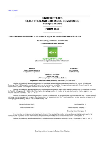 Vorschaubild NCR Voyix Corporation 10-Q Quartalsbericht 2020 