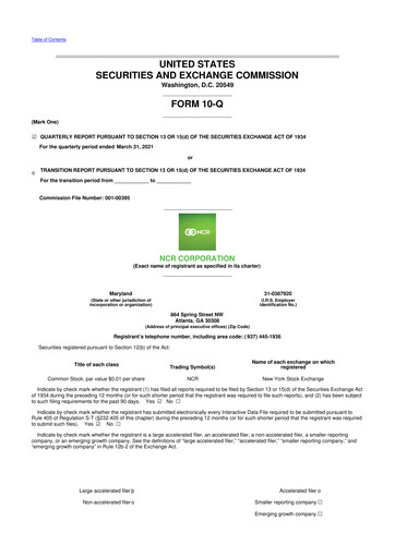 Vorschaubild NCR Voyix Corporation 10-Q Quartalsbericht 2020 