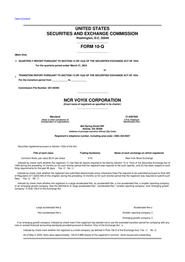 Vorschaubild NCR Voyix Corporation 10-Q Quartalsbericht 2024 