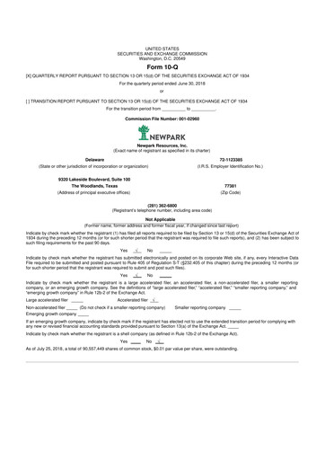 Thumbnail NPK International 10-Q Quarterly Report FY2018 