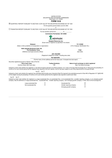 Thumbnail NPK International 10-Q Quarterly Report FY2022 