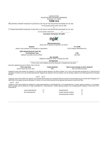 Thumbnail NPK International 10-Q Quarterly Report FY2026 