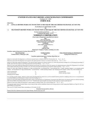 Thumbnail Nordson 10-K Annual Report 2021