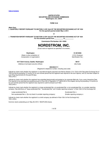 Thumbnail Nordstrom 10-Q Quarterly Report FY2014 