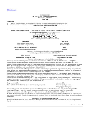 Thumbnail Nordstrom 10-K Annual Report 2018