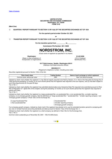 Thumbnail Nordstrom 10-Q Quarterly Report FY2021 