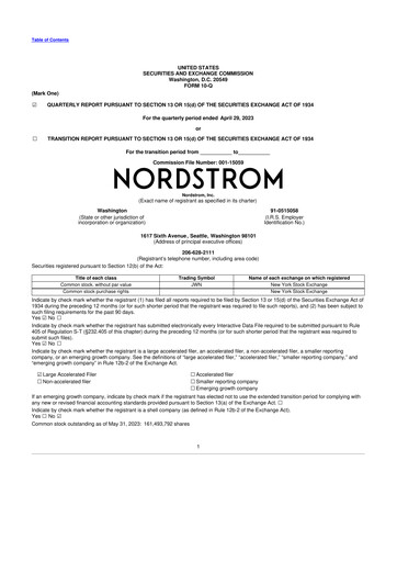 Thumbnail Nordstrom 10-Q Quarterly Report FY2023 