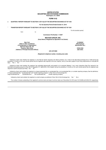 Thumbnail Movado Group 10-Q Quarterly Report FY 