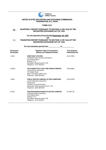Thumbnail Eversource Energy 10-Q Quarterly Report FY 
