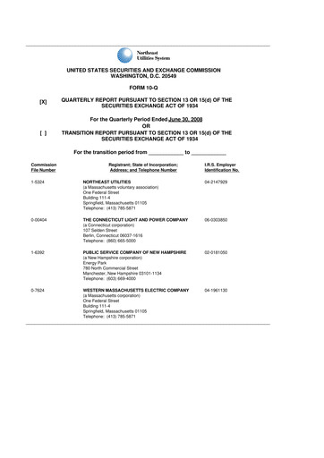 Thumbnail Eversource Energy 10-Q Quarterly Report FY 