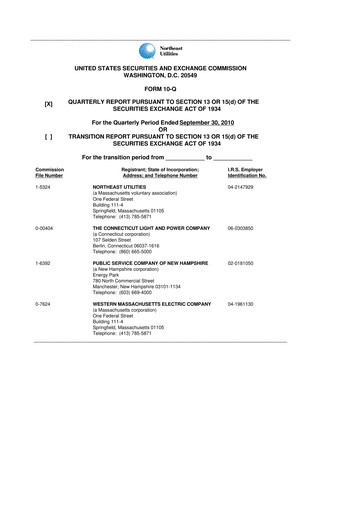 Thumbnail Eversource Energy 10-Q Quarterly Report FY 