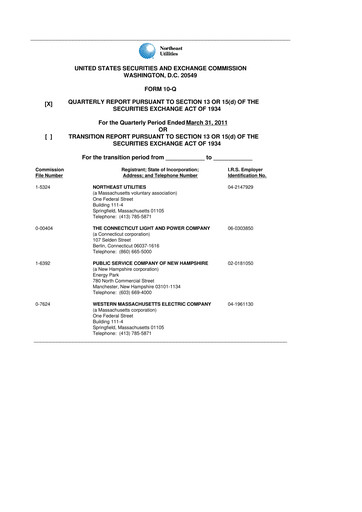 Thumbnail Eversource Energy 10-Q Quarterly Report FY2011 