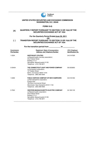 Thumbnail Eversource Energy 10-Q Quarterly Report FY2011 