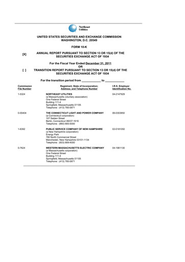 Thumbnail Eversource Energy 10-K Annual Report 2011