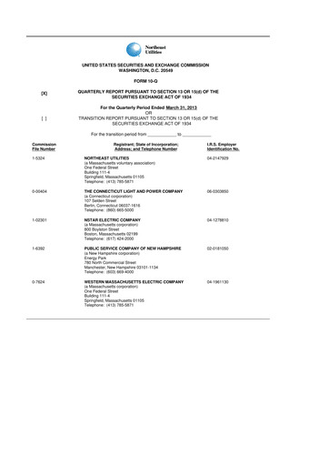 Thumbnail Eversource Energy 10-Q Quarterly Report FY2013 