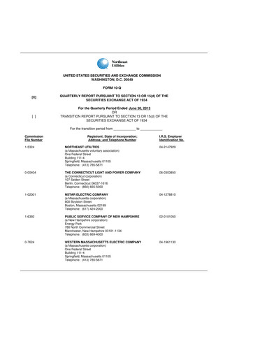 Thumbnail Eversource Energy 10-Q Quarterly Report FY2013 