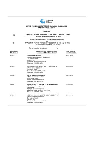 Thumbnail Eversource Energy 10-Q Quarterly Report FY2013 