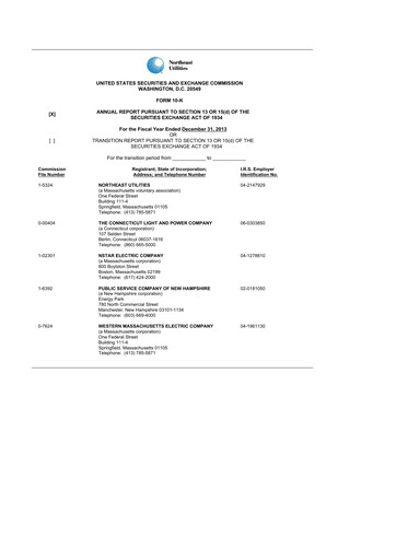 Thumbnail Eversource Energy 10-K Annual Report 2013