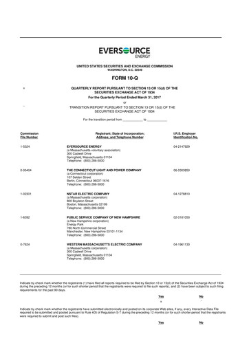 Thumbnail Eversource Energy 10-Q Quarterly Report FY2017 