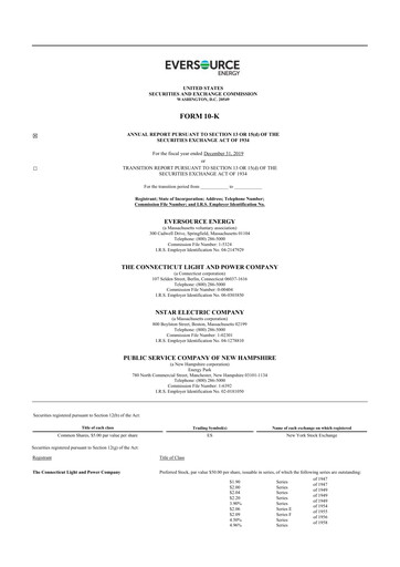 Thumbnail Eversource Energy 10-K Annual Report 2019