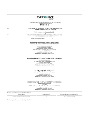 Thumbnail Eversource Energy 10-K Annual Report 2021