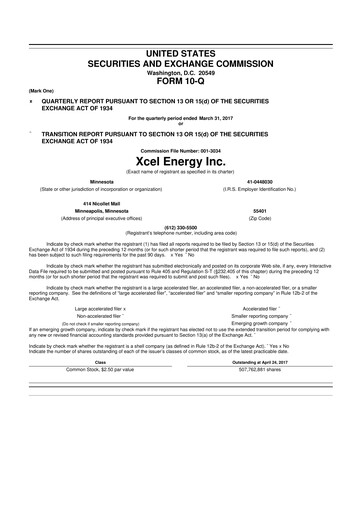 Thumbnail Xcel Energy 10-Q Quarterly Report FY2017 