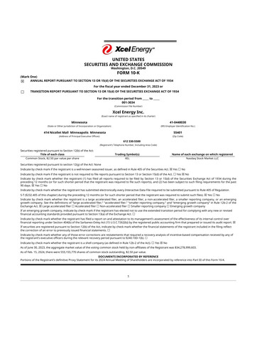 Thumbnail Xcel Energy 10-K Annual Report 2023