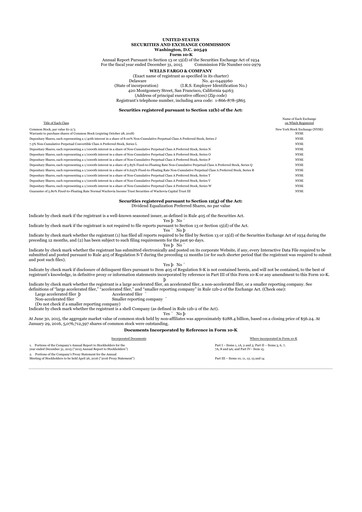Thumbnail Wells Fargo 10-K Annual Report 2015