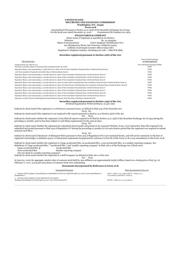 Thumbnail Wells Fargo 10-K Annual Report 2016