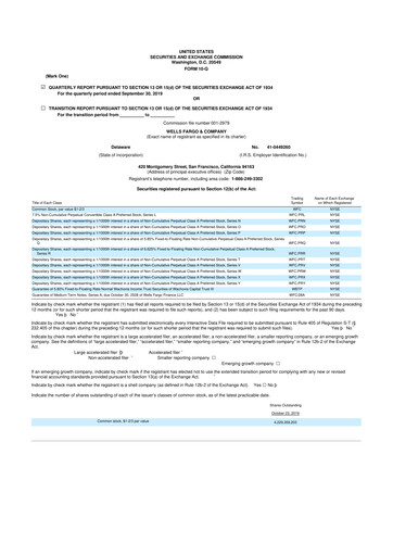Vorschaubild Wells Fargo 10-Q Quartalsbericht 2019 