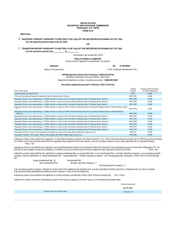 Vorschaubild Wells Fargo 10-Q Quartalsbericht 2020 