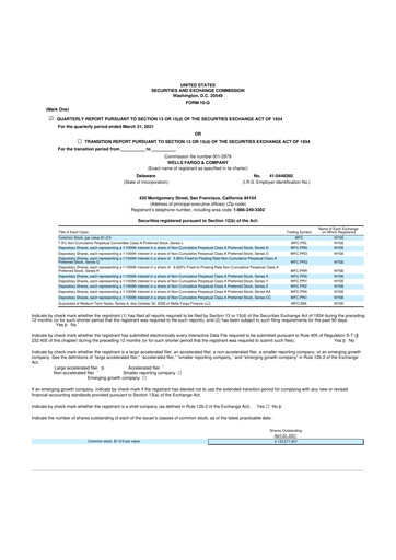 Vorschaubild Wells Fargo 10-Q Quartalsbericht 2021 