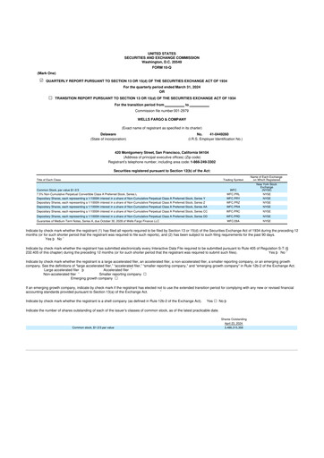 Vorschaubild Wells Fargo 10-Q Quartalsbericht 2024 