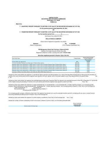 Vorschaubild Wells Fargo 10-Q Quartalsbericht 2024 
