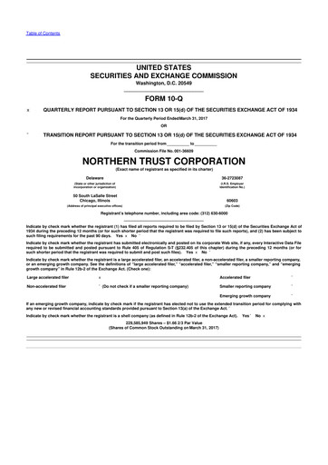 Vorschaubild Northern Trust
 10-Q Quartalsbericht 2017 