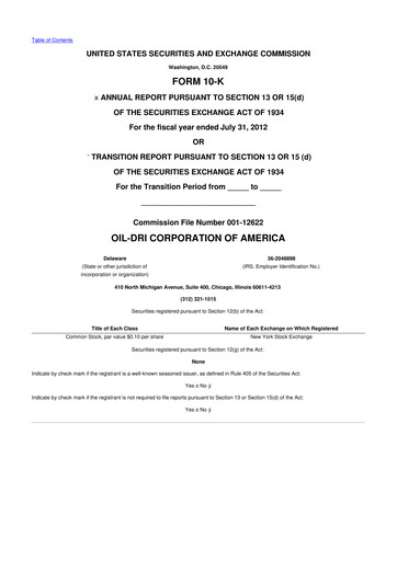 Thumbnail Oil-Dri Corporation Of America
 10-K Annual Report 2012