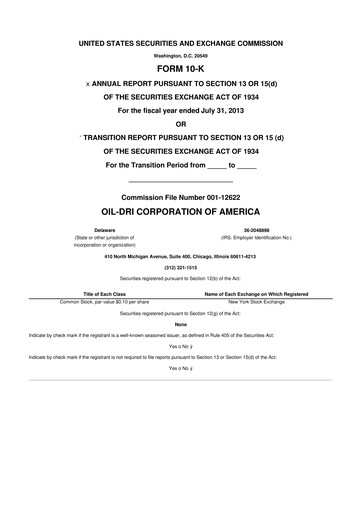 Thumbnail Oil-Dri Corporation Of America
 10-K Annual Report 2013