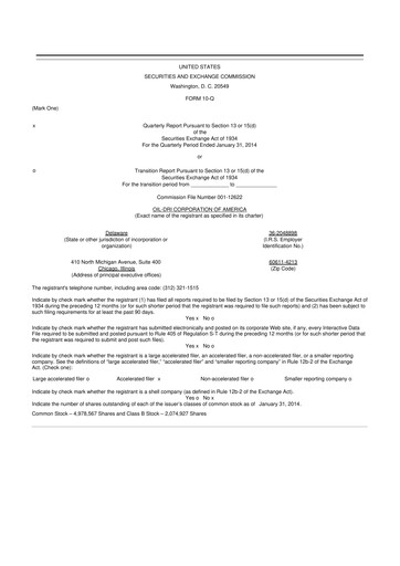 Thumbnail Oil-Dri Corporation Of America
 10-Q Quarterly Report FY2014 