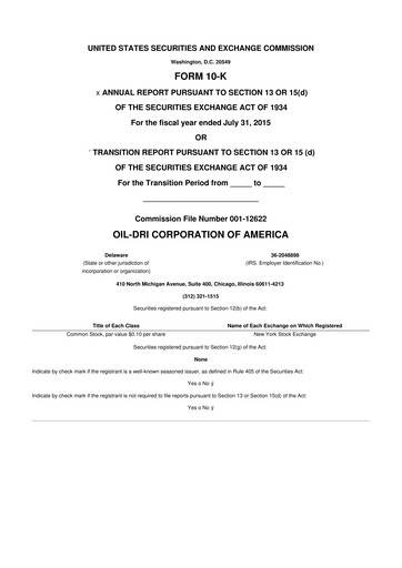 Thumbnail Oil-Dri Corporation Of America
 10-K Annual Report 2015