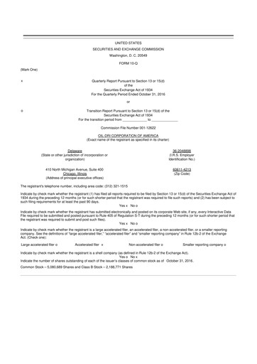 Thumbnail Oil-Dri Corporation Of America
 10-Q Quarterly Report FY2017 