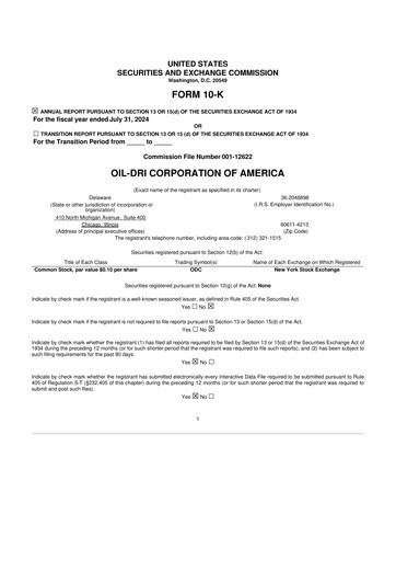 Thumbnail Oil-Dri Corporation Of America
 10-K Annual Report 2024