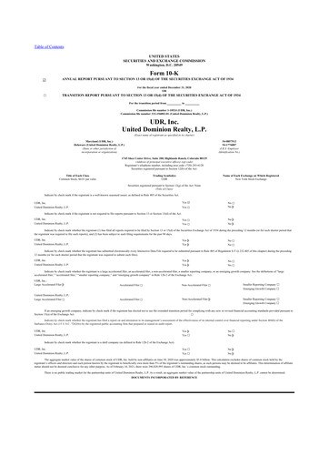 Thumbnail UDR Apartments 10-K Annual Report 