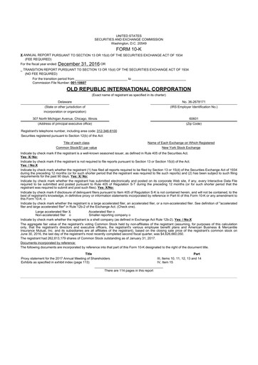 Thumbnail Old Republic International
 10-K Annual Report 2016