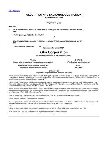 Thumbnail Olin Corporation 10-Q Quarterly Report FY2017 