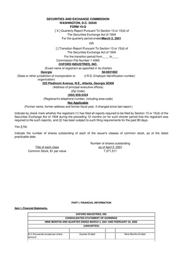 Thumbnail Oxford Industries
 10-Q Quarterly Report FY 