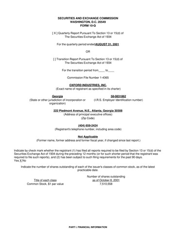 Thumbnail Oxford Industries
 10-Q Quarterly Report FY 
