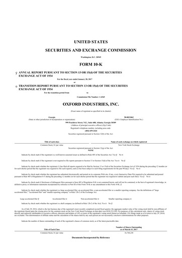 Thumbnail Oxford Industries
 10-K Annual Report 2016