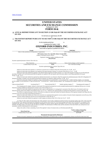 Thumbnail Oxford Industries
 10-K Annual Report 2022