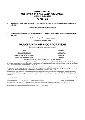 Thumbnail Parker-Hannifin
 10-Q Quarterly Report FY2013 