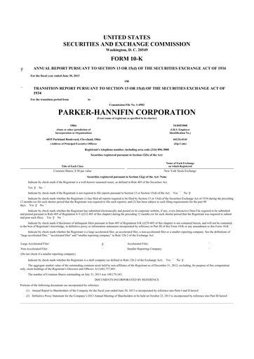Thumbnail Parker-Hannifin
 10-K Annual Report 2013